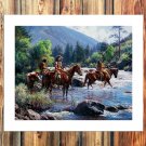 Native American indians Paintings  20x16 inch FRAMED CANVAS PRINT