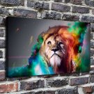 Colorful Lion Painting  20x16 inch FRAMED CANVAS PRINT
