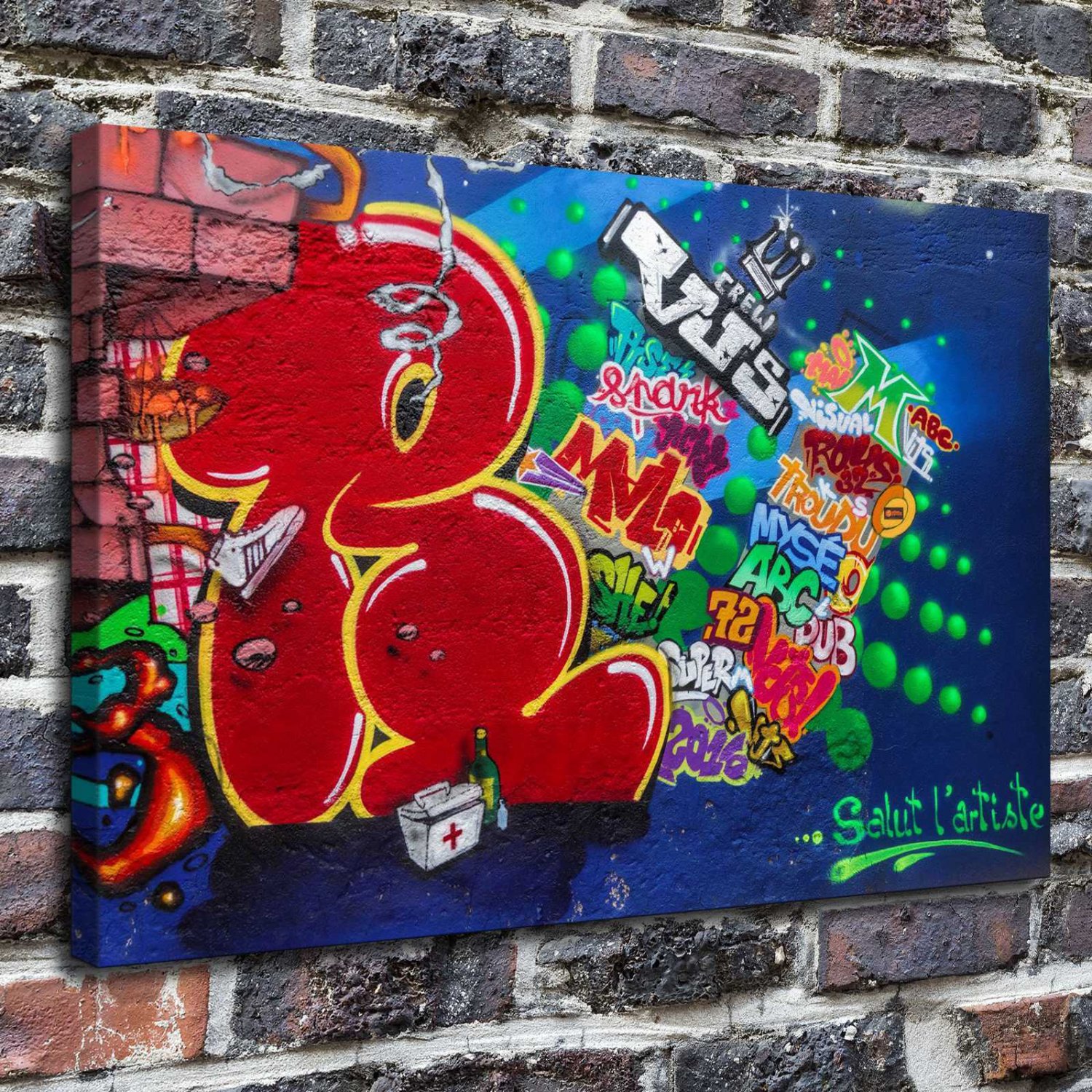 Bright coloured colour 20x16 FRAMED CANVAS PRINT