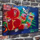Bright coloured colour  20x16 inch FRAMED CANVAS PRINT