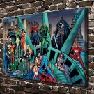 Justice League Comics Paintings  20x16 inch FRAMED CANVAS PRINT