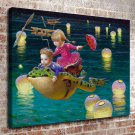 Beautiful Umbrella Painting  20x16 inch FRAMED CANVAS PRINT