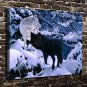 Whispering Waters Wolf  20x16 inch FRAMED CANVAS PRINT