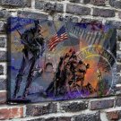 Holiday july 4th  20x16 inch FRAMED CANVAS PRINT