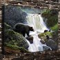 Waterfall Bear Painting 20x16 inch FRAMED CANVAS PRINT