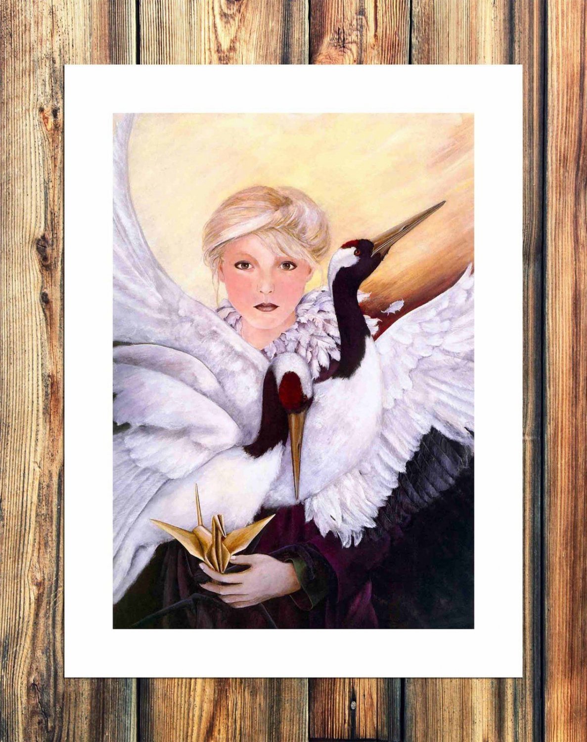 Paper Crane  20x16 inch FRAMED CANVAS PRINT