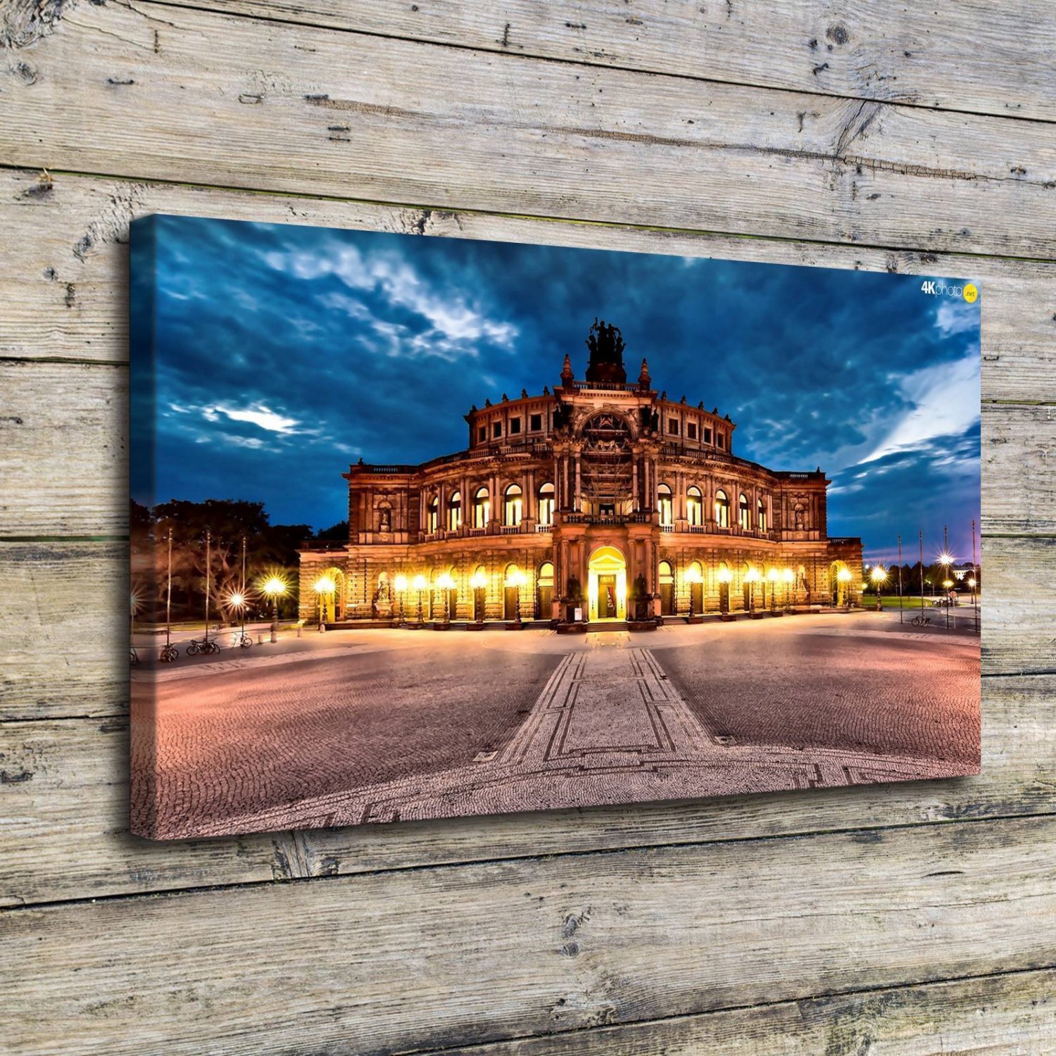 Night Semper Dresden  20x16 inch FRAMED CANVAS PRINT
