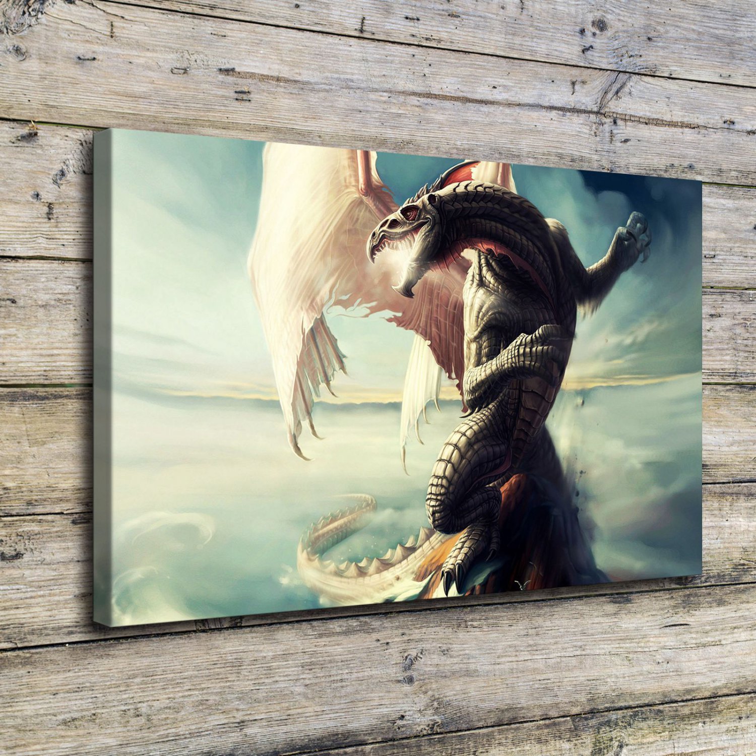 Amaing Dragon Decor  20x16 inch FRAMED CANVAS PRINT