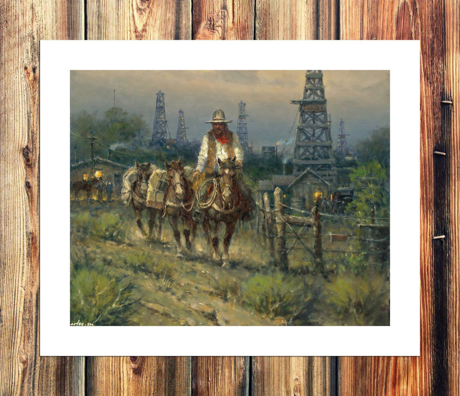 Black hat  20x16 inch FRAMED CANVAS PRINT
