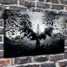 Black batman Paintings  20x16 inch FRAMED CANVAS PRINT