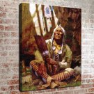 Kindly Old Man Painting  20x16 inch FRAMED CANVAS PRINT