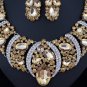 Sexy Austrian Rhinestone Crystal Bib Necklace Earrings Set Prom Wed Party N48g