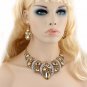 Sexy Austrian Rhinestone Crystal Bib Necklace Earrings Set Prom Wed Party N48g