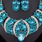 Sexy Austrian Rhinestone Crystal Bib Necklace Earrings Set Prom Wed Party N48t
