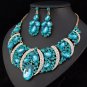 Sexy Austrian Rhinestone Crystal Bib Necklace Earrings Set Prom Wed Party N48t