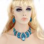 Sexy Austrian Rhinestone Crystal Bib Necklace Earrings Set Prom Wed Party N48t