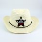 Boy's Girl's Cream White Summer Wide Brim Floppy Cowboy Beach Sun Visor Hat HK22
