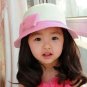 Girl's Pink Summer Wide Brim Floppy Beach Sun Visor Hat with Handmade Bowknot HK2