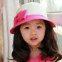 Girl's Hot Pink Summer Wide Brim Floppy Beach Sun Visor Hat with Handmade Bowknot HK3