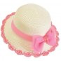 Kid's Girl's Pink Summer Wide Brim Floppy Beach Sun Visor Hat with Lace Bowknot HK4