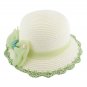 Kid's Girl's Green Summer Wide Brim Floppy Beach Sun Visor Hat with Lace Bowknot HK5