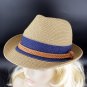 Summer Women's Flanging With Brown Braided Band Sun Beach Straw Cowboy Hat HA3