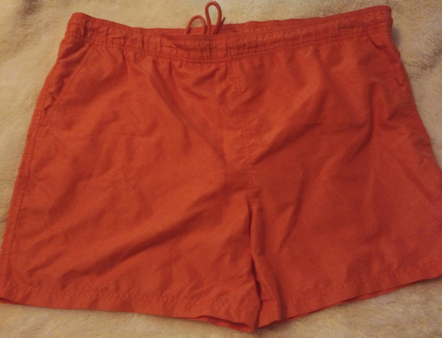 Ocean Pacific Mens Large Orange Nylon Shorts Swim Trunks Lined