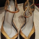Tracy Reese Women  Open-Toe Leather Kitty Heels. , Made in Spain size 39 U.S. 9