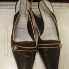 Cynthia Rowley Heels Zeit Geist NYC Pumps Italy Brown Tan Leather 7 B
