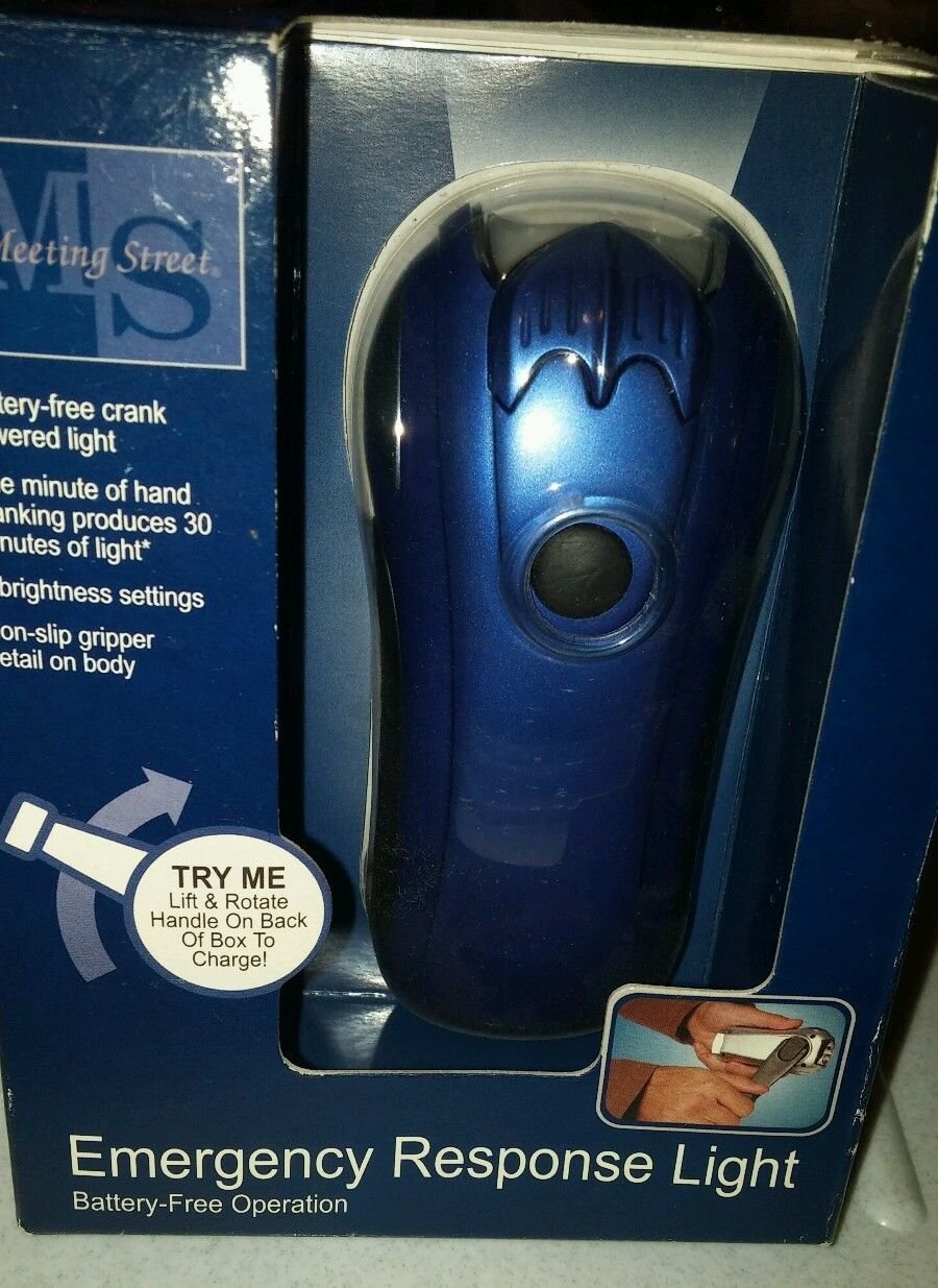EMERGENCY RESPONSE LIGHT BATTERY FREE CRANK POWERED LIGHT BY MEETING STREET