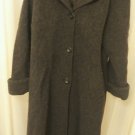 Mario De Pinto MDP Vintage USA Made Black 100% Wool Long Coat With Hood Large