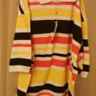 212 NYC Men's Sz XL Short Sleeve Shirt White Orange,Black,Yellow Stripes 