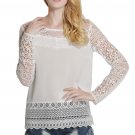 Unomatch Women Crochet Cropped Top Shirt and Blouse White (UWSB984)