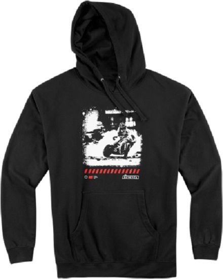 MENS ICON BLACK DRIFT BIKE KAWASAKI SPORTBIKE MOTORCYCLE HOODIE XL XLARGE