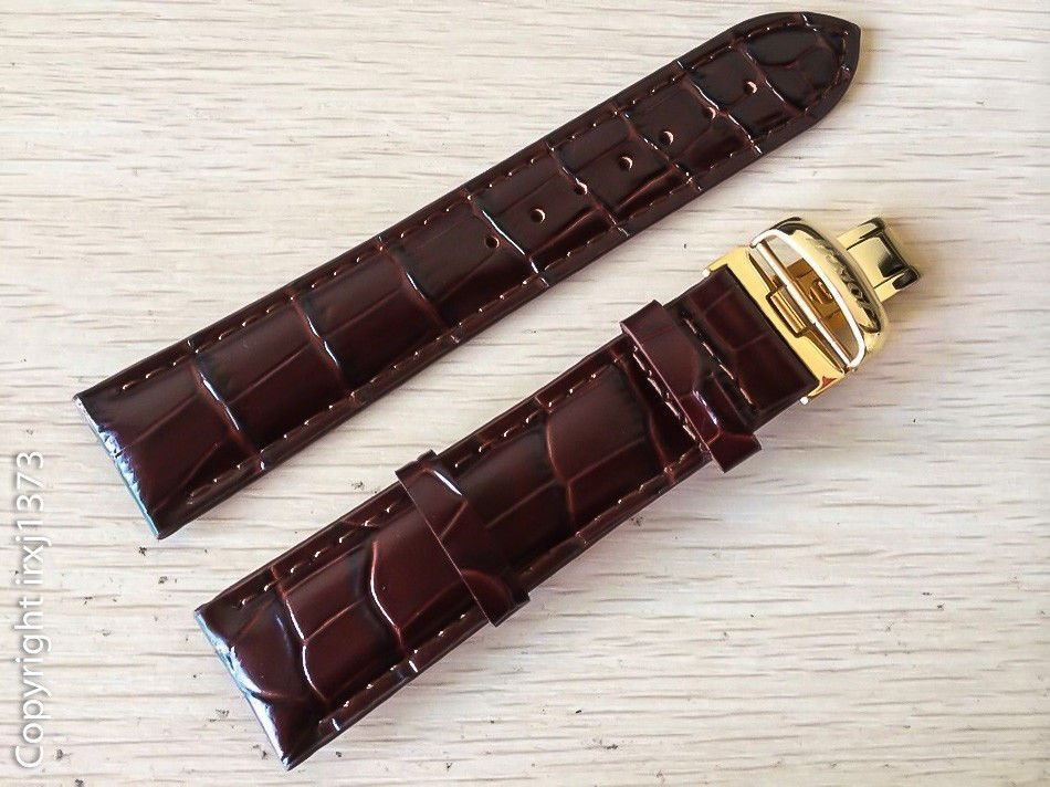 New brown leather strap Watchband for Tissot Visodate T019430 20mm golden Buckle