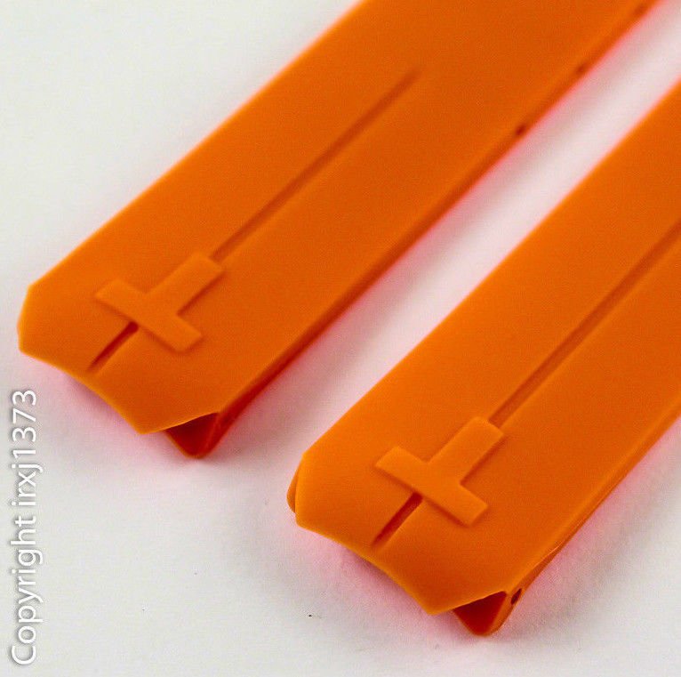 Orange rubber strap watchband for Tissot T-Touch Z252/Z353 Z252/Z352 20mm w/o cl