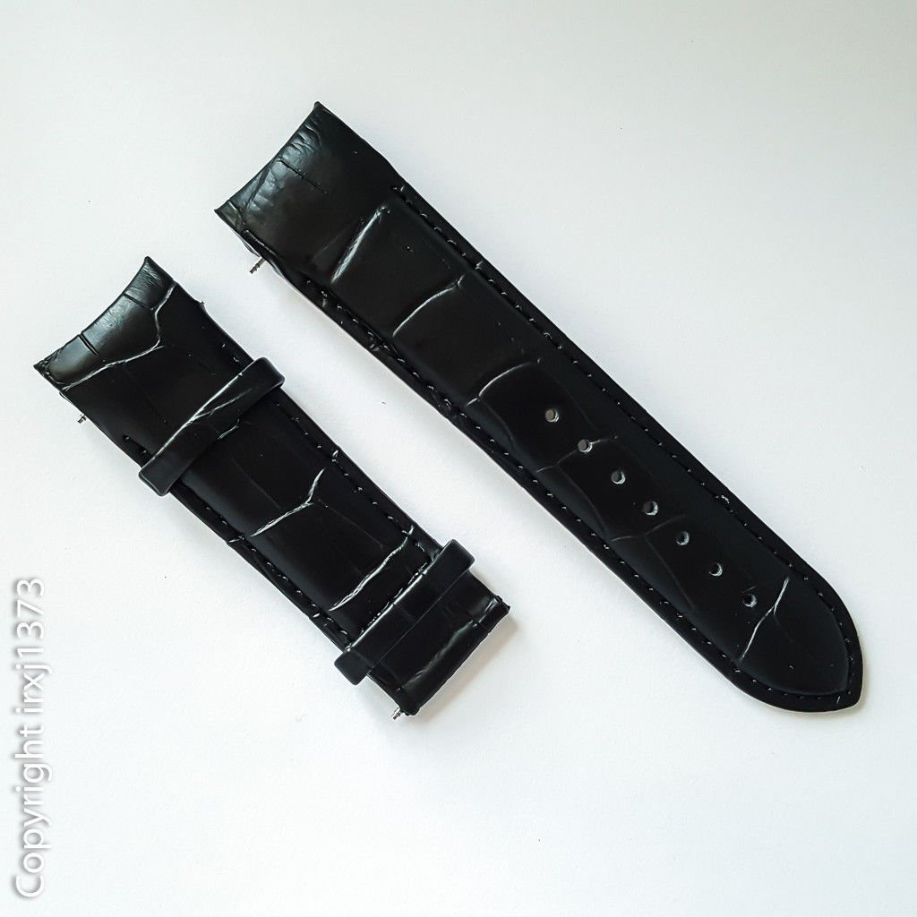 Black leather strap Watchband for Tissot T035627A T035614A 24mm without clasp