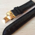 New black strap Watchband for Tissot Visodate T019430 20mm  golden Buckle 18mm