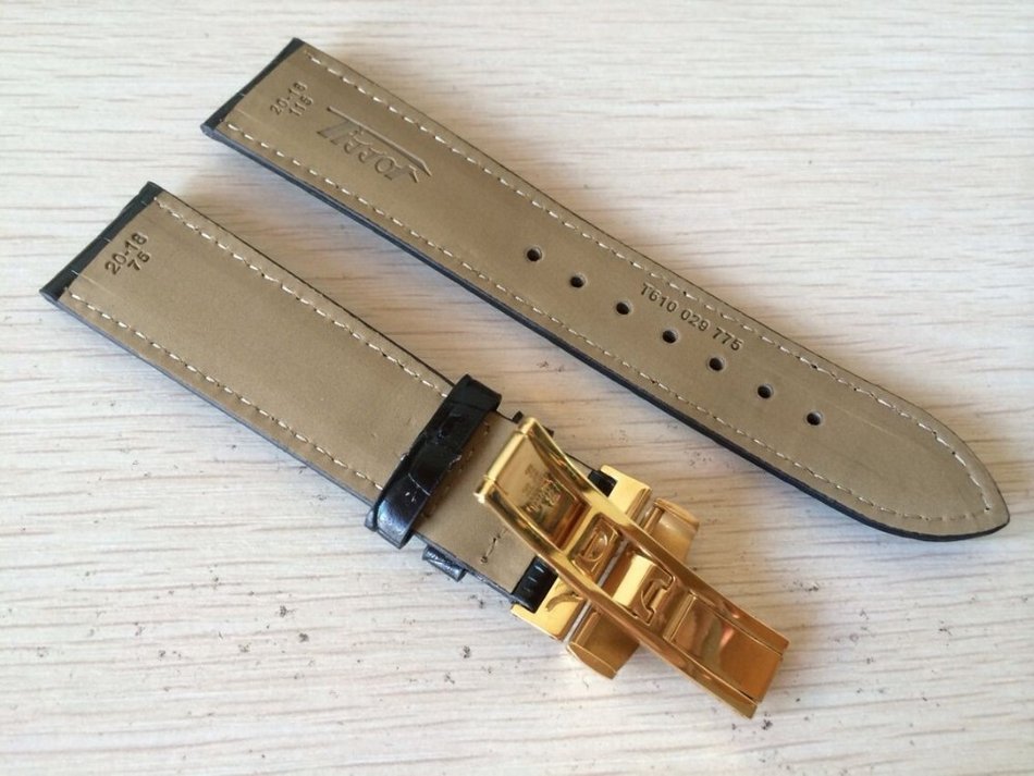 New black strap Watchband for Tissot Visodate T019430 20mm golden ...