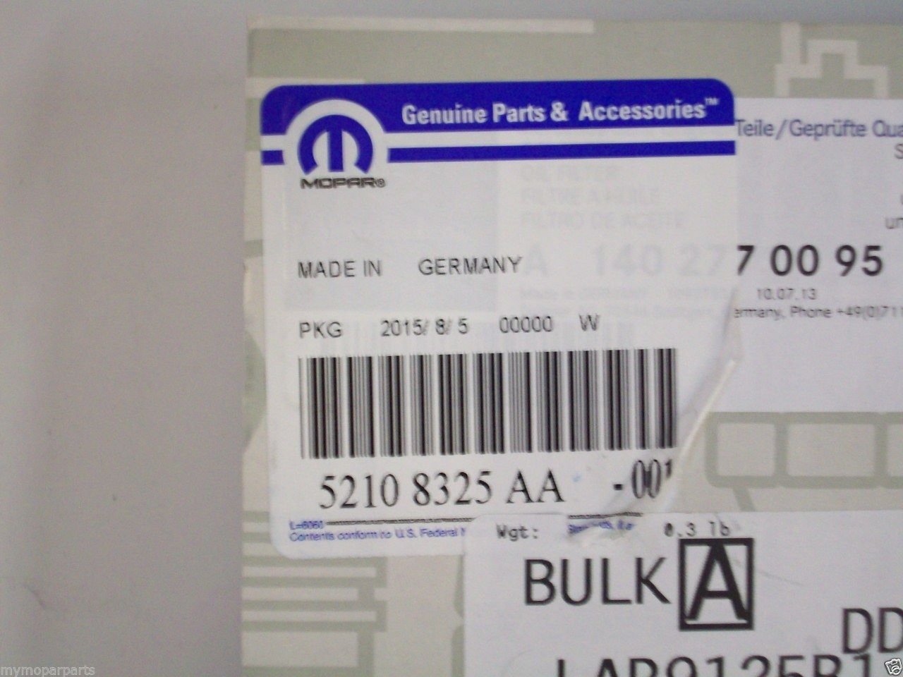 Chrysler Dodge NAG1 Transmission Filter & Pan Gasket Kit 52108332AA 52108325AA