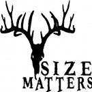 Size Matters deer hunting custom vinyl graphic 6x6 inch