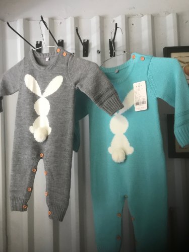 Baby Gray or Green bunny winter Pajama