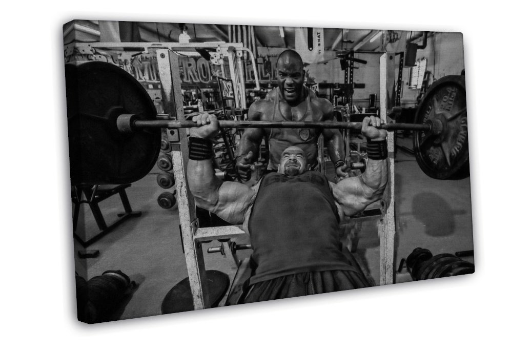Bodybuilding Fitness Motivation Art 16x12 Framed Canvas Print Decor