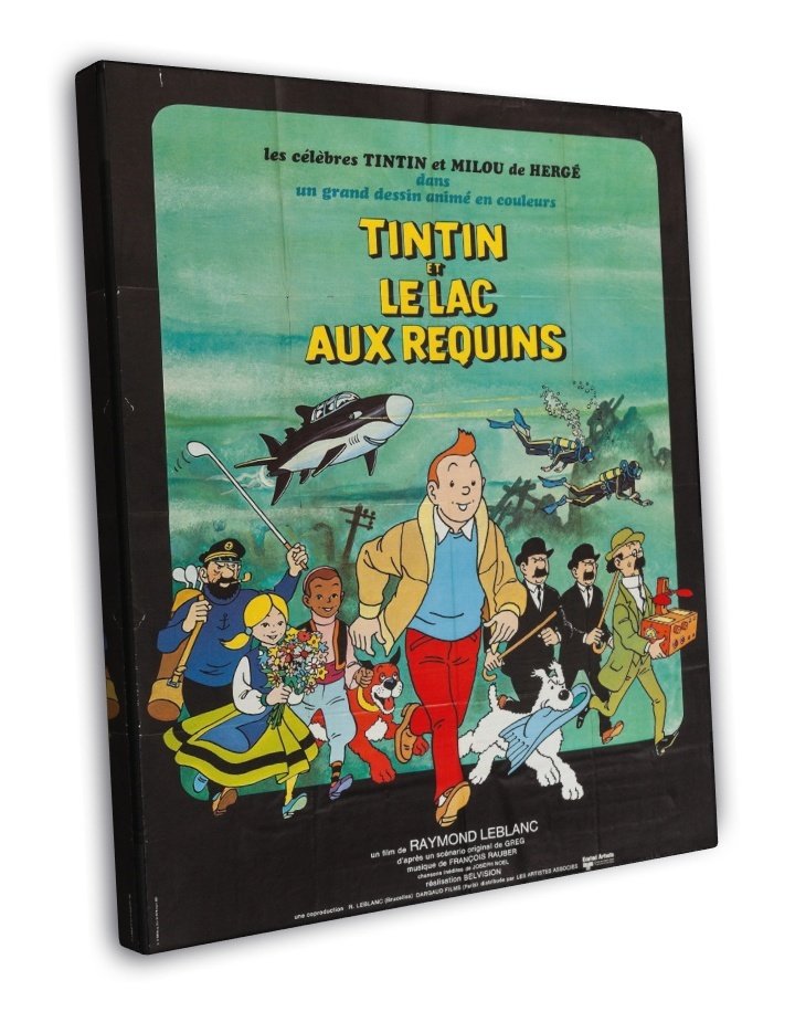 Tintin And The Lake Of Sharks 1972 Vintage Movie FRAMED CANVAS Print