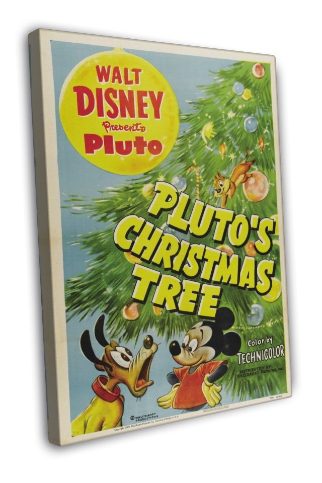 Pluto S Christmas Tree 1952 Vintage Movie FRAMED CANVAS Print 2
