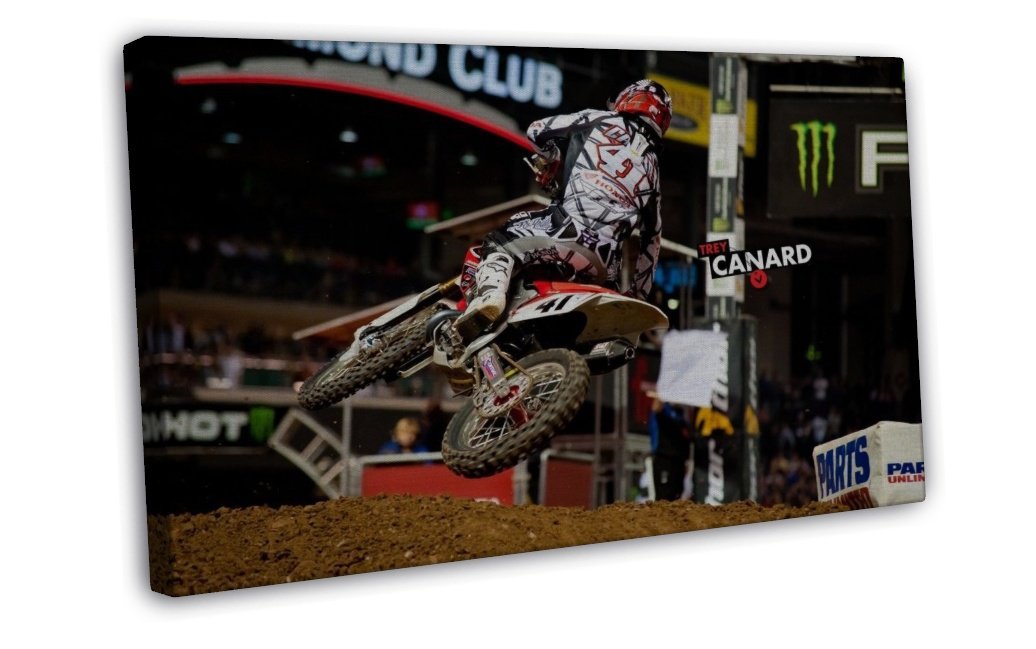 Motocross Dirt Bike Jump Sport Wall Decor 20x16 FRAMED CANVAS Print