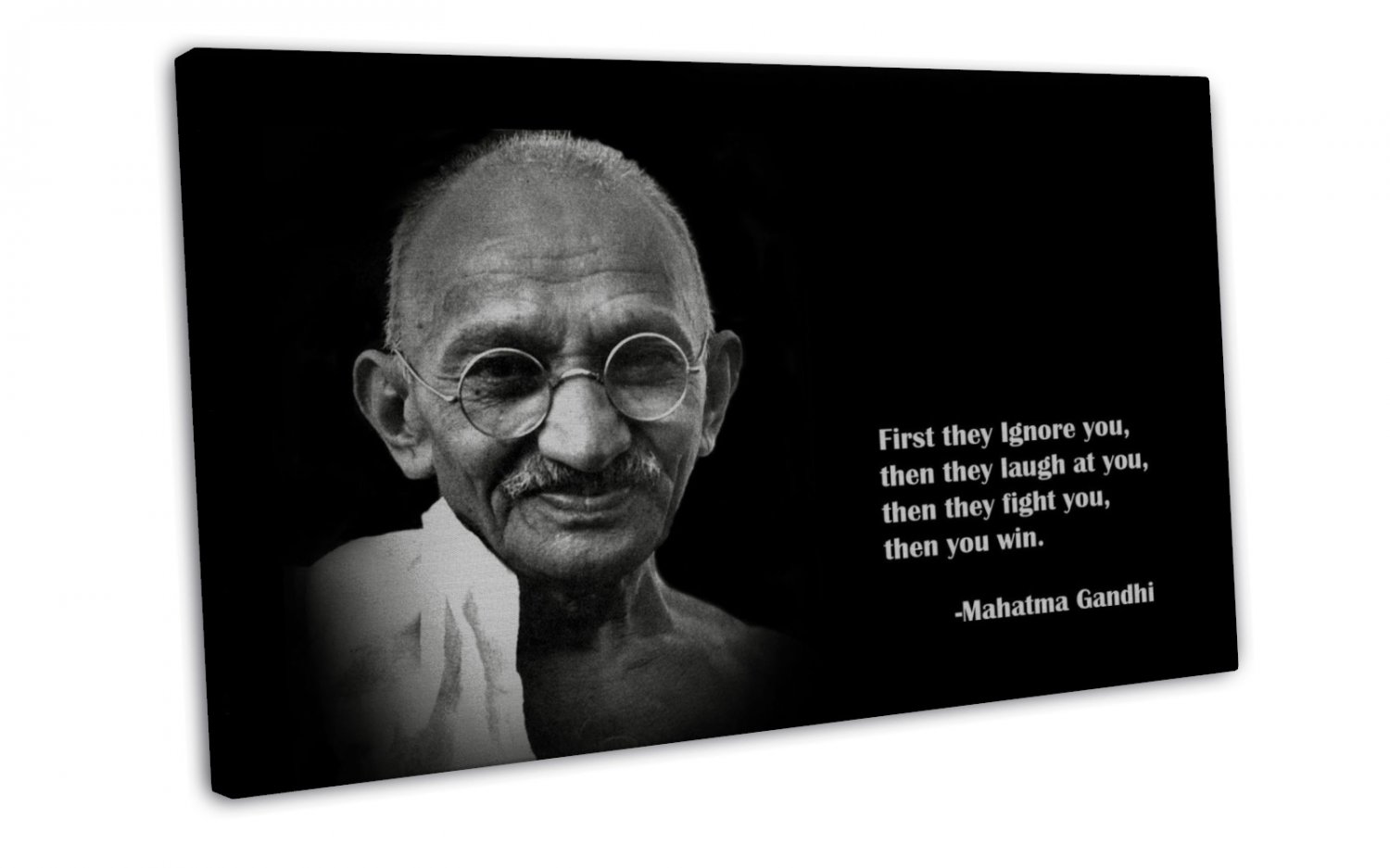 Mahatma Gandhi Wall Decor 20x16 Framed Canvas Print