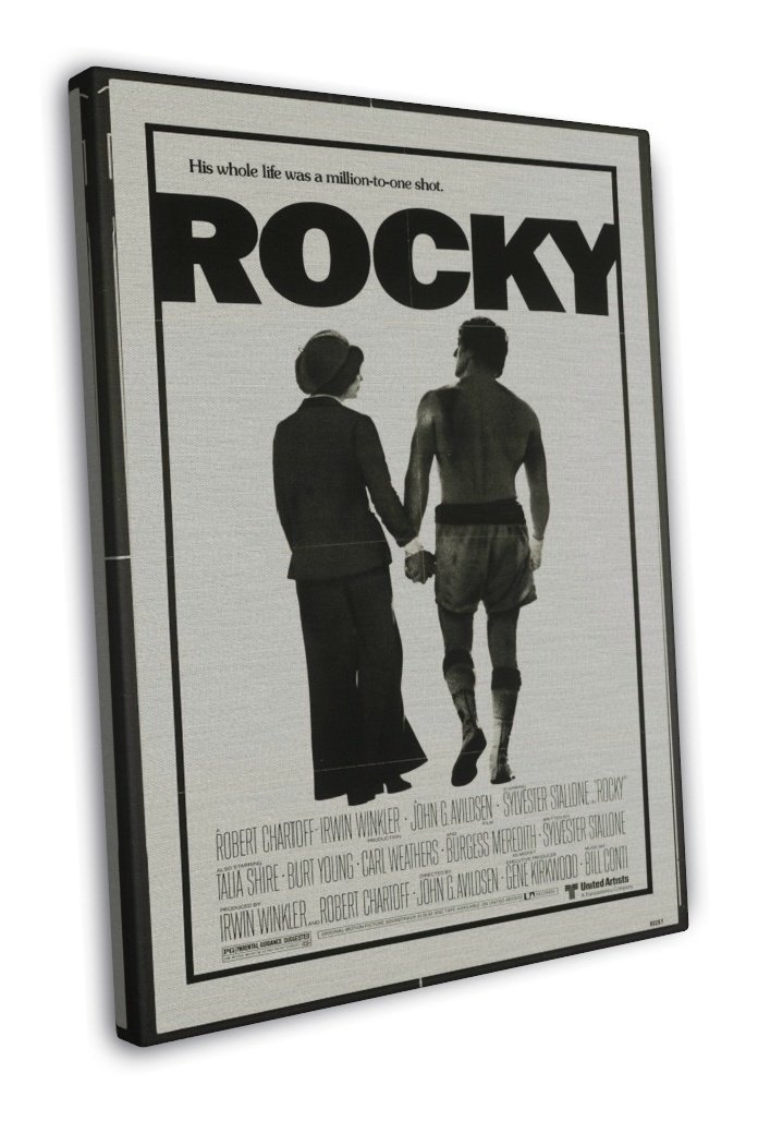 Rocky Balboa Motivational Quotes Art 20x16 FRAMED CANVAS Print Decor