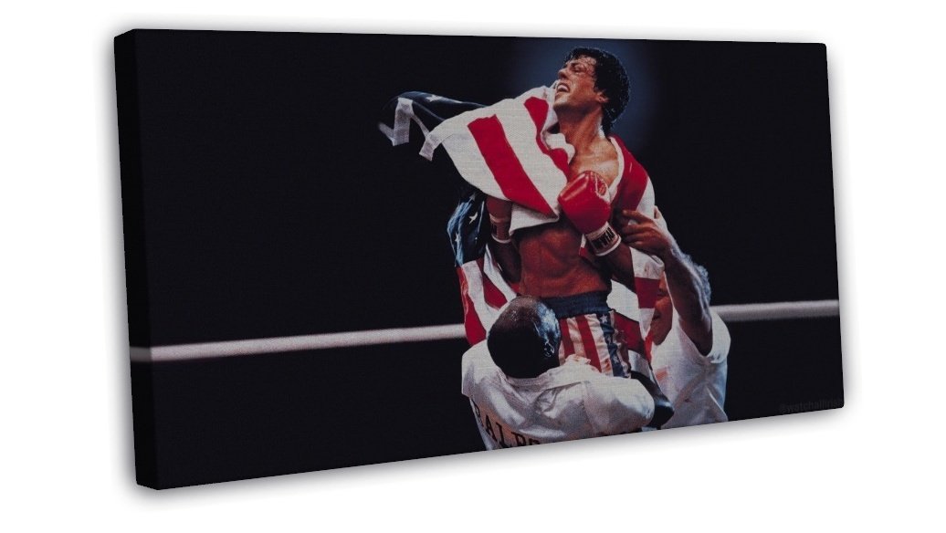 Rocky Balboa Motivational Quotes Art 20x16 FRAMED CANVAS Print Decor