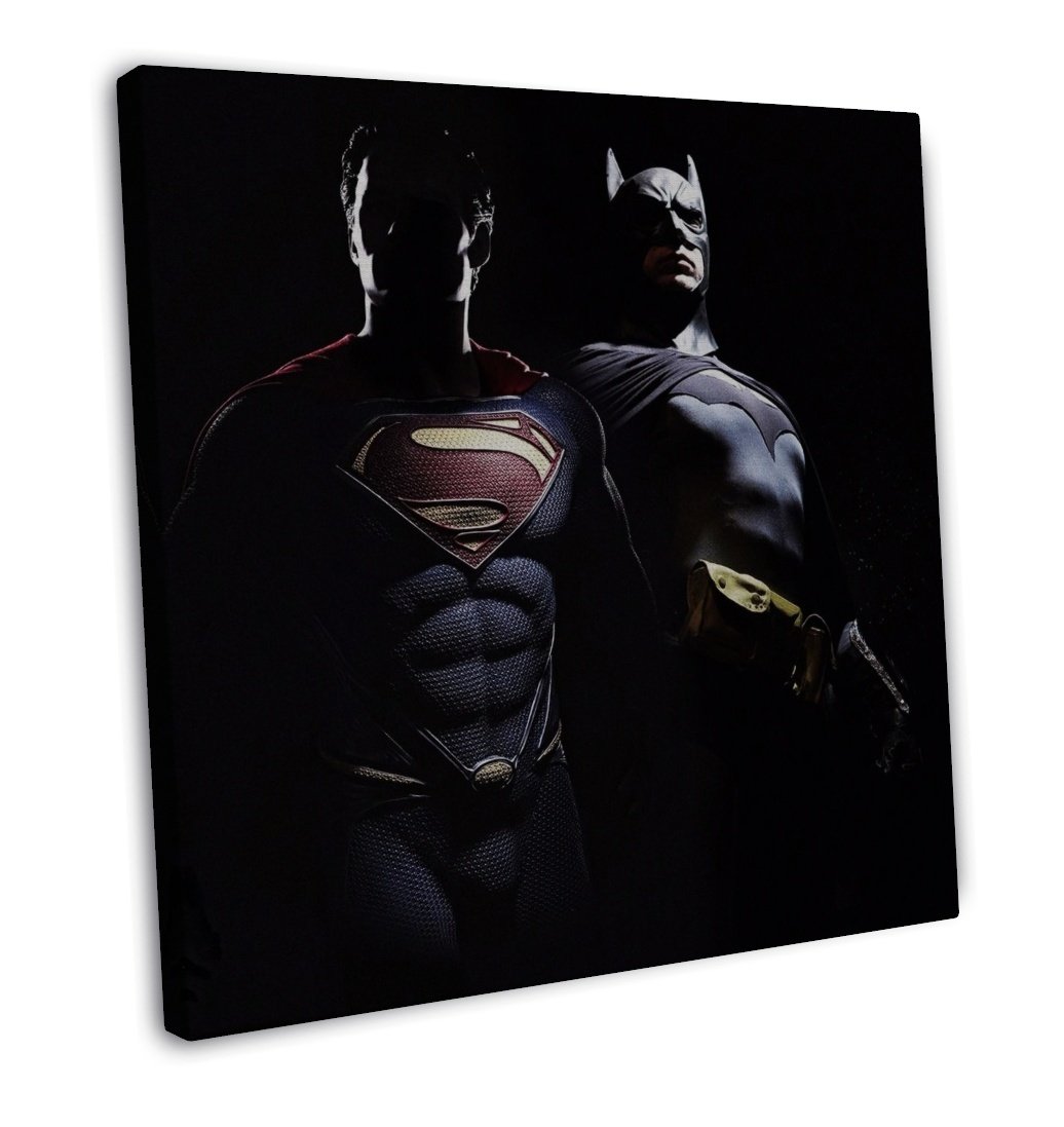 Superman Vs Batman 2015 Movie Art 20x16 FRAMED CANVAS Print Decor